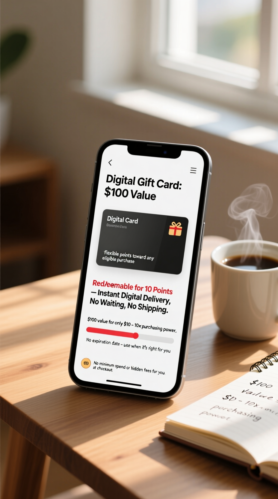 Digital Gift Card: $100 Value, Redeemable for 10 Points