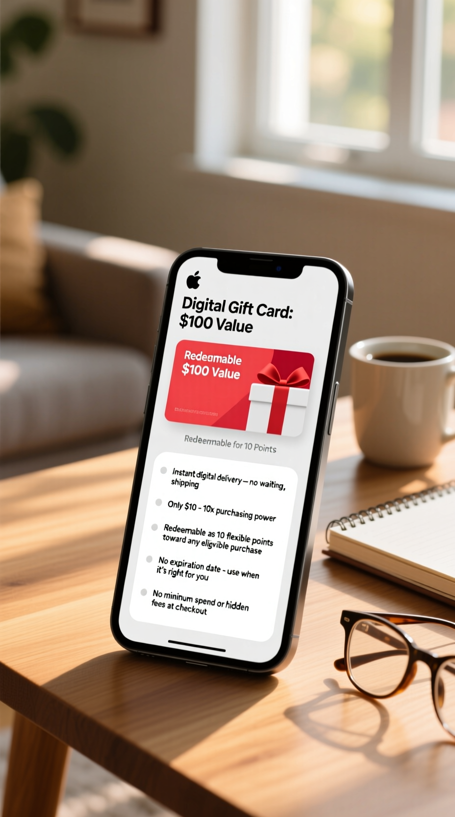 Digital Gift Card: $100 Value, Redeemable for 10 Points