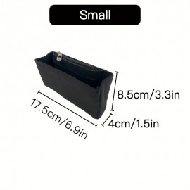 Multi-Pocket Organizer Insert Bag, Felt Cloth Zipper Cosmetic Storage Bag, Lightweight Portable Inner Travel Storage Bag