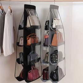 1Pc 6/8 Pockets Hanging Bag Organizer, Closet Wardrobe Storage Bag, Household Hanging Rack & Holder