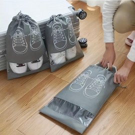 10pcs Shoes Storage Bags, Non-woven Travel Portable Bag, Drawstring Dustproof Bags