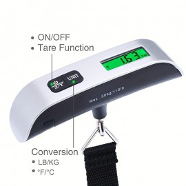 Portable Scale Digital LCD Display 110lb/50kg Electronic Luggage Hanging Suitcase Travel Weighs