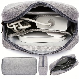 Canvas Storage Bag, Cable Cord Organizer Travel Bag, Small Electronics SD Card Power Bank Storage Bag