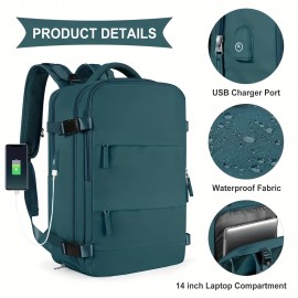 Carry On Large Capacity Travel Backpack, Multifunctional Laptop Schoolbag, Dry And Wet Separation Outdoor Sports Hiking Daypack  With USB Charging Port Shoes Compartment