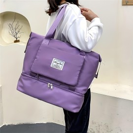 Foldable Tote Bag, Travel Weekender Bag, Large Capacity Gym Sports Tote Bag, Dry And Wet Separation