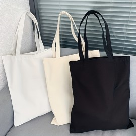 1pc Women Men Handbags Canvas Tote Bags Reusable Cotton Grocery High Capacity Shopping Bag