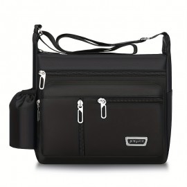 Multifunctional Shoulder Bag With Water Bottle Holder For Men Women, Large-capacity Crossbody Bag