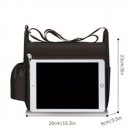 Multifunctional Shoulder Bag With Water Bottle Holder For Men Women, Large-capacity Crossbody Bag