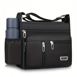 Multifunctional Shoulder Bag With Water Bottle Holder For Men Women, Large-capacity Crossbody Bag