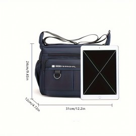 1pc Men's Shoulder Crossbody Bag, Large-capacity Waterproof And Wear-resistant Bag, Multi-pocket Business Bag, Business Casual Crossbody Bag, Multi-layer Zipper Fashion For Business Trips