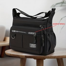 1pc Men's Shoulder Crossbody Bag, Large-capacity Waterproof And Wear-resistant Bag, Multi-pocket Business Bag, Business Casual Crossbody Bag, Multi-layer Zipper Fashion For Business Trips