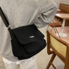 1pc Men's Small College Students Messenger Bag, Casual Shoulder Bag Men, Harajuku Large Capacity Waterproof Crossbody Bag