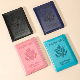 Simple Passport Cover, Lightweight Durable Passport Case, Solid Color Bag For Travel