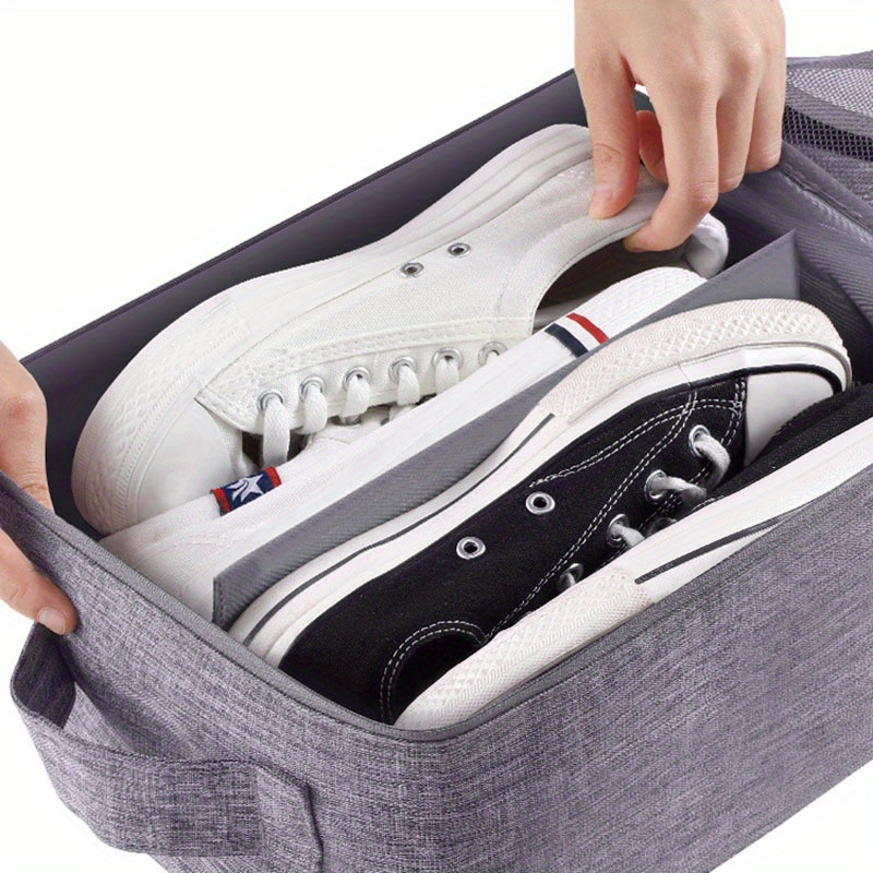 portable shoes storage bag for travel three layers storage bag multi use storage bag details 1