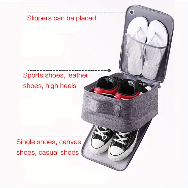 portable shoes storage bag for travel three layers storage bag multi use storage bag details 2