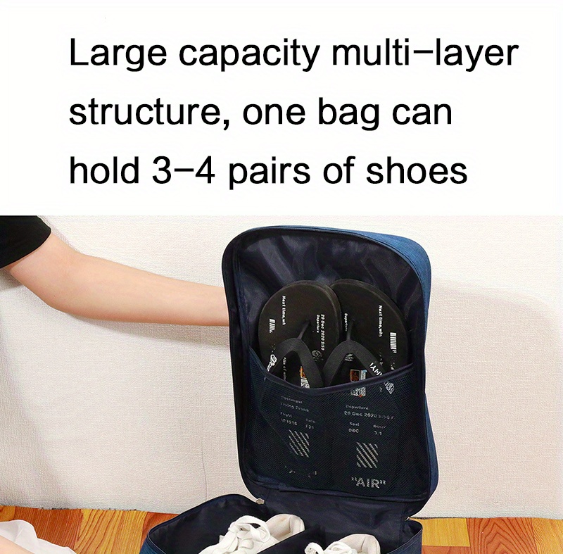 portable shoes storage bag for travel three layers storage bag multi use storage bag details 5