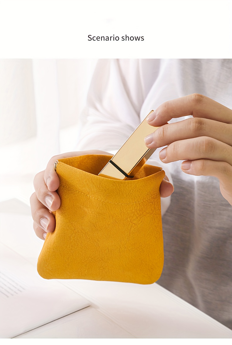 bag, mini solid color carry on storage bag versatile self closing pouch lightweight coin purse lipstick bag details 0