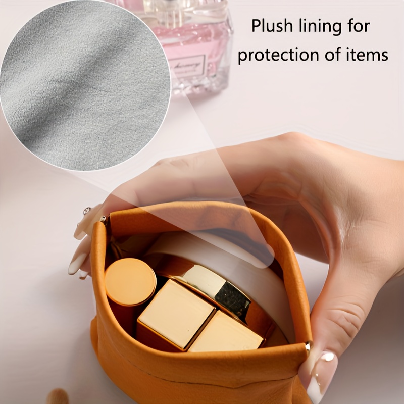 bag, mini solid color carry on storage bag versatile self closing pouch lightweight coin purse lipstick bag details 2