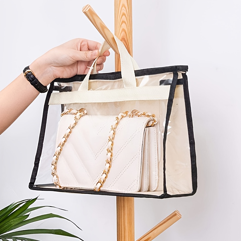 3pcs hanging handbag purse organizer storage holder for wardrobe portable dustproof bag details 2