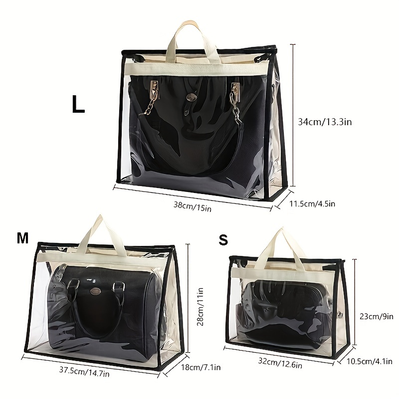 3pcs hanging handbag purse organizer storage holder for wardrobe portable dustproof bag details 3