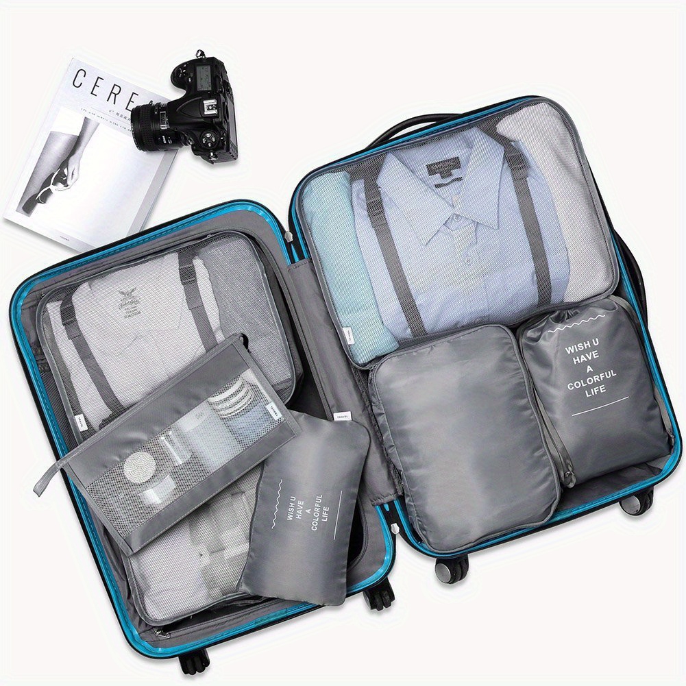 8pcs luggage packing organizer set lightweight handheld packing cubes clothing underwear shoes storage bag details 0