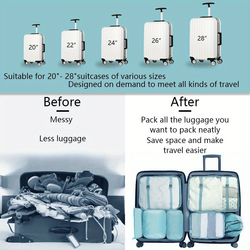 8pcs luggage packing organizer set lightweight handheld packing cubes clothing underwear shoes storage bag details 1