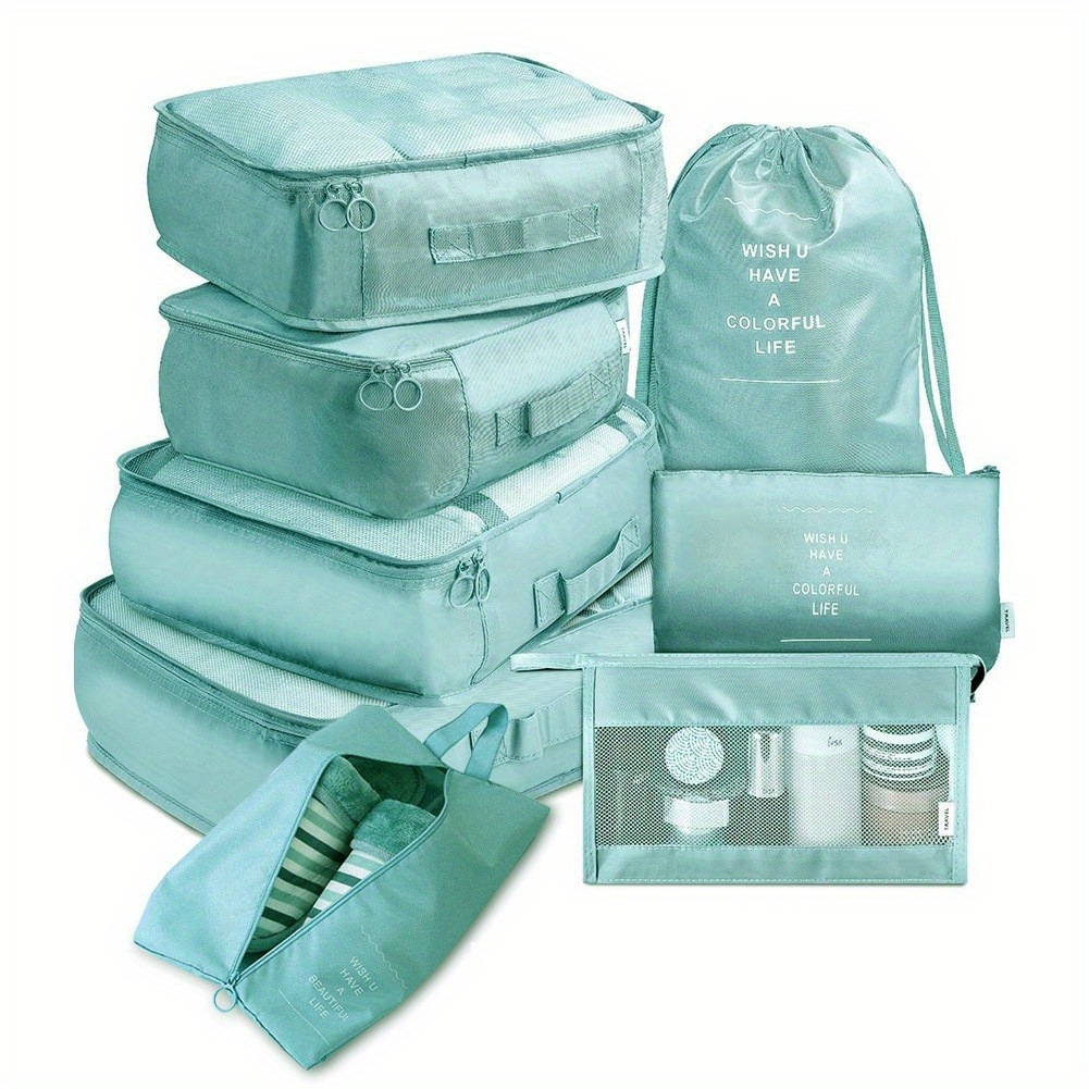 8pcs luggage packing organizer set lightweight handheld packing cubes clothing underwear shoes storage bag details 7