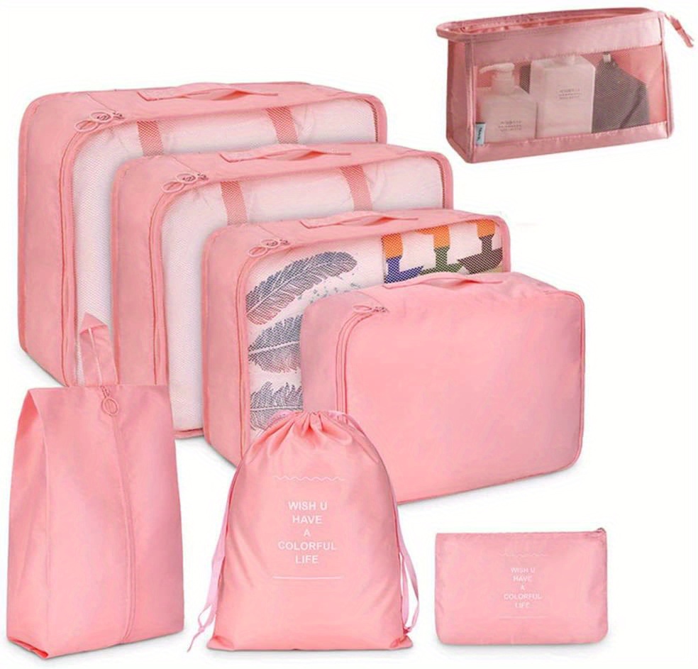 8pcs luggage packing organizer set lightweight handheld packing cubes clothing underwear shoes storage bag details 8