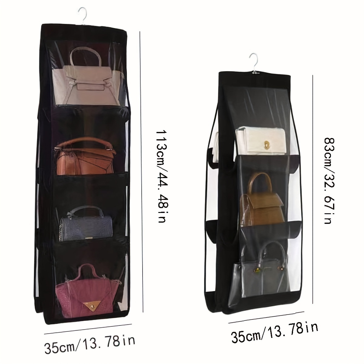 1pc 8 pockets hanging bag organizer closet wardrobe storage bag household hanging rack holder details 2