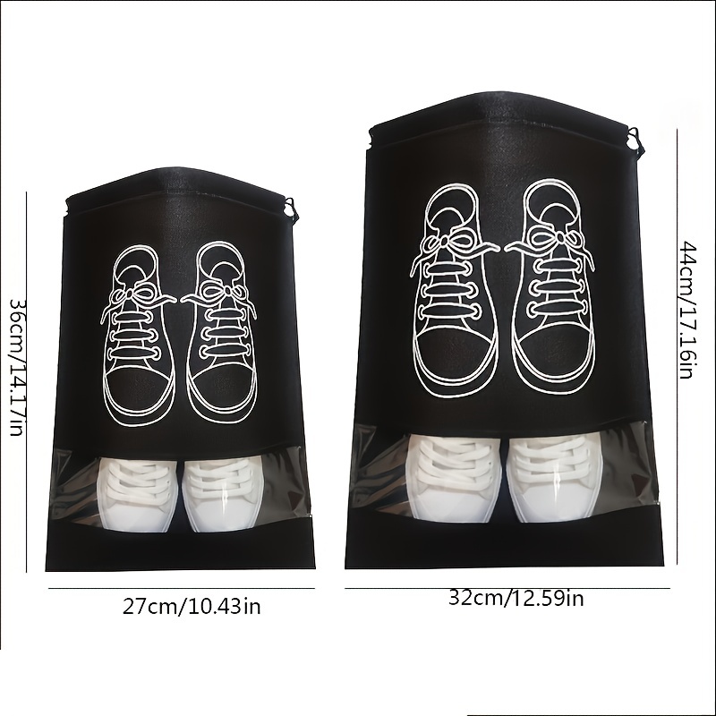 5pcs shoes storage bag closet organizer non woven travel portable bag waterproof pocket clothing classified hanging bag details 2