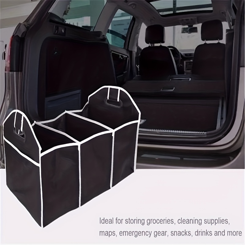 1pc universal car trunk organizer travel clothing protection storage bag portable foldable waterproof auto storage bag with 3 compartments for suv truck van sedan details 0