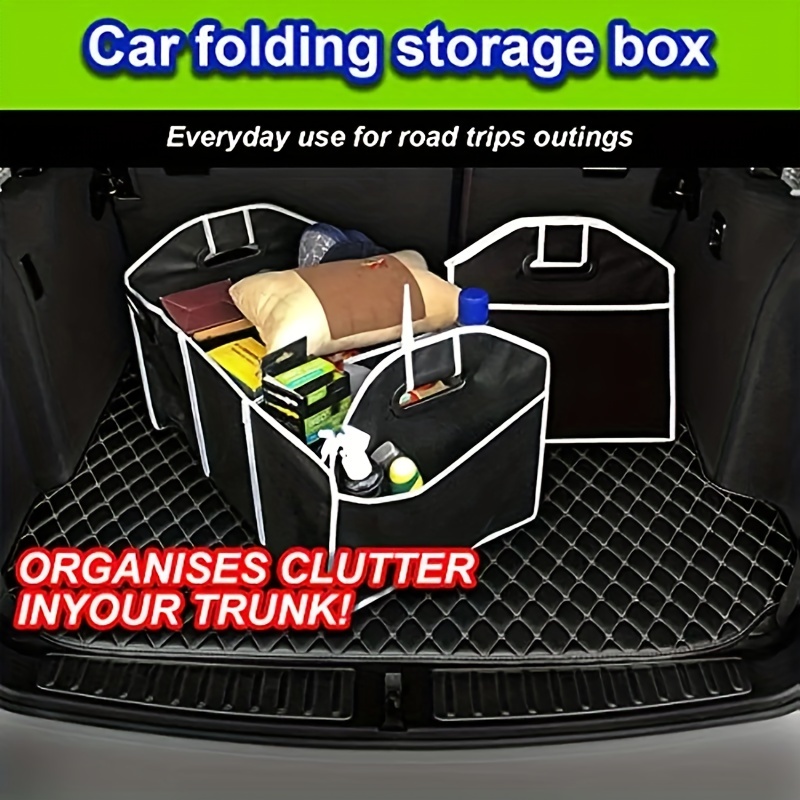 1pc universal car trunk organizer travel clothing protection storage bag portable foldable waterproof auto storage bag with 3 compartments for suv truck van sedan details 5