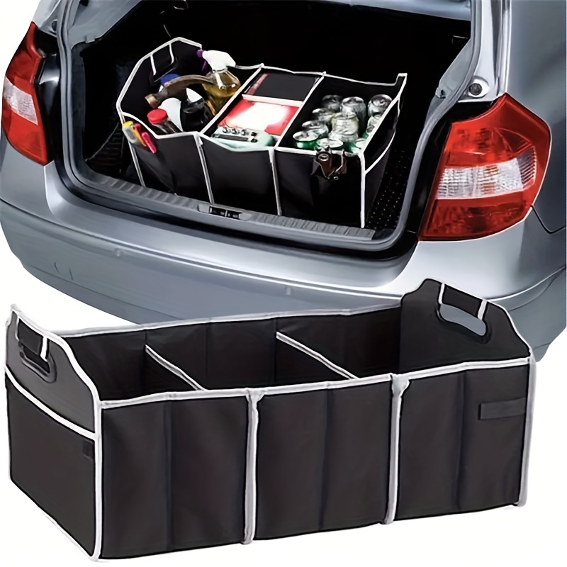 1pc universal car trunk organizer travel clothing protection storage bag portable foldable waterproof auto storage bag with 3 compartments for suv truck van sedan details 8