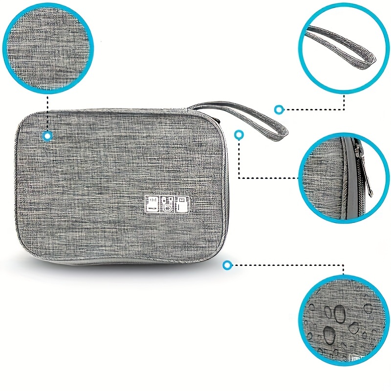 multifunctional data cable storage bag portable large capacity organizer bag details 0