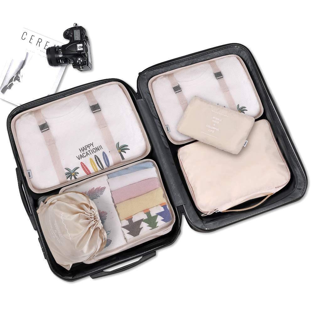 9 set packing cubes lightweight travel luggage organizer with shoe bag toiletry bag laundry bag details 1