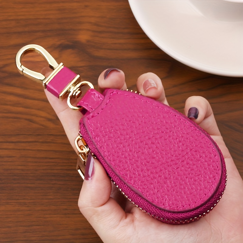 mini litchi embossed keychain, 1pc mini litchi embossed keychain minimalist keychain case wallet car key storage case key protection case details 0