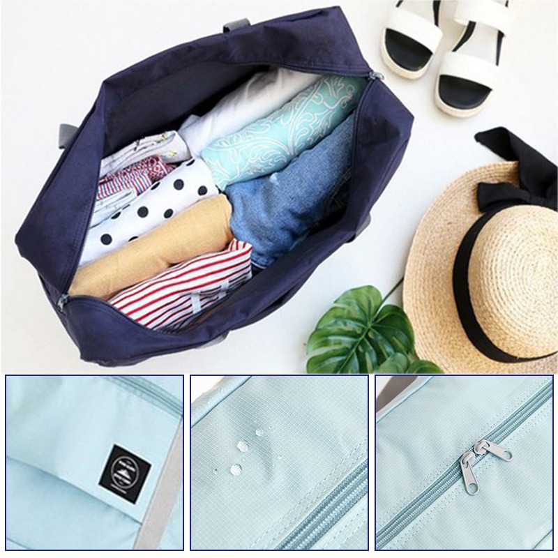 simple portable luggage handbag, simple portable luggage handbag zipper foldable duffle bag simple overnight bag details 6