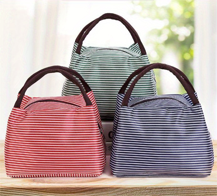 simple portable lunch bag zipper minimalist handbag with top handles foldable organizer details 1