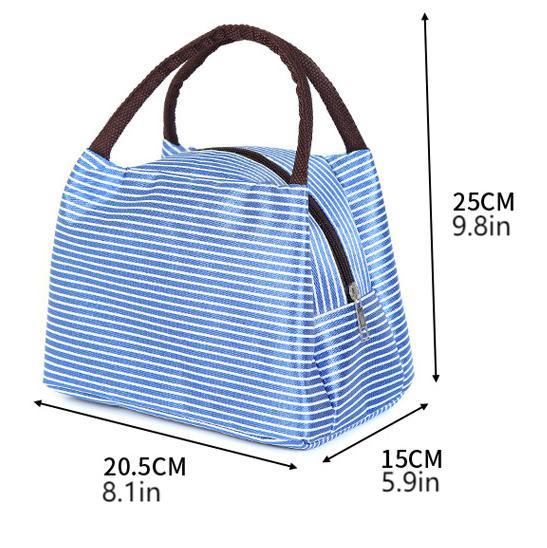 simple portable lunch bag zipper minimalist handbag with top handles foldable organizer details 2