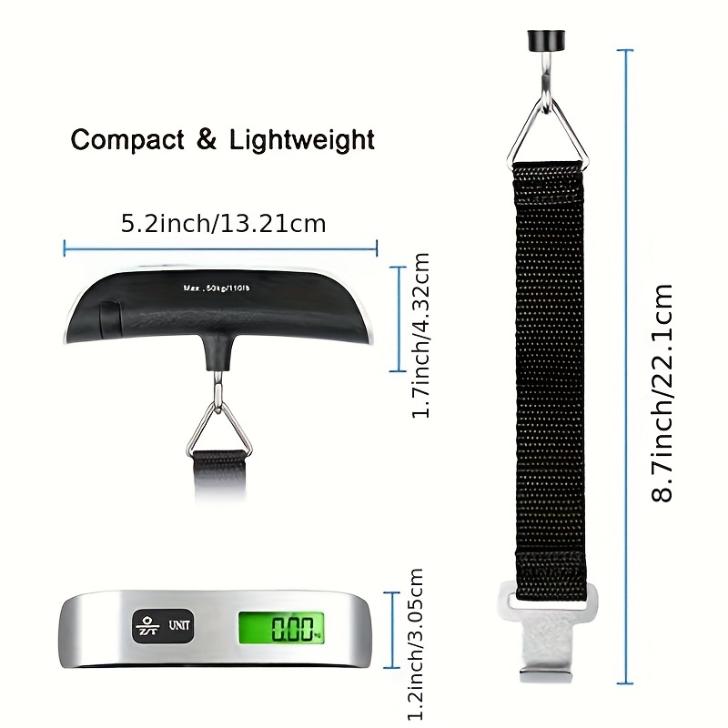 electronic luggage, portable scale digital lcd display 110lb 50kg electronic luggage hanging suitcase travel weighs details 0