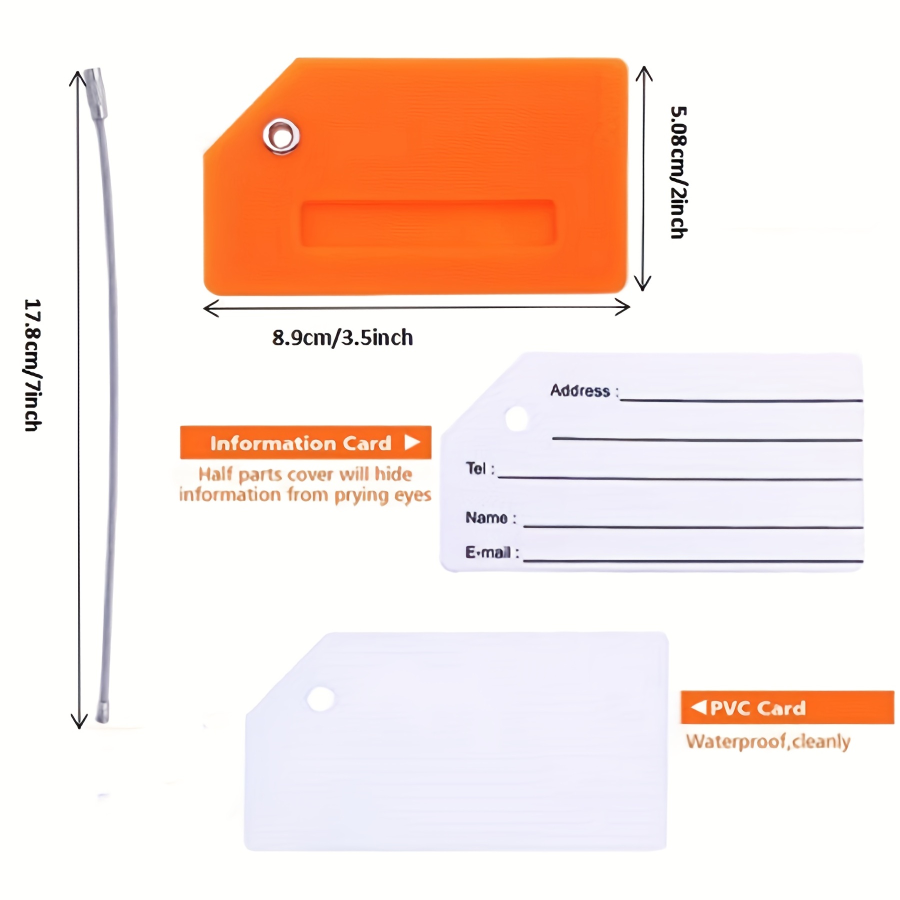 5pcs silicone luggage tag with name card perfect for quickly finding luggage details 0