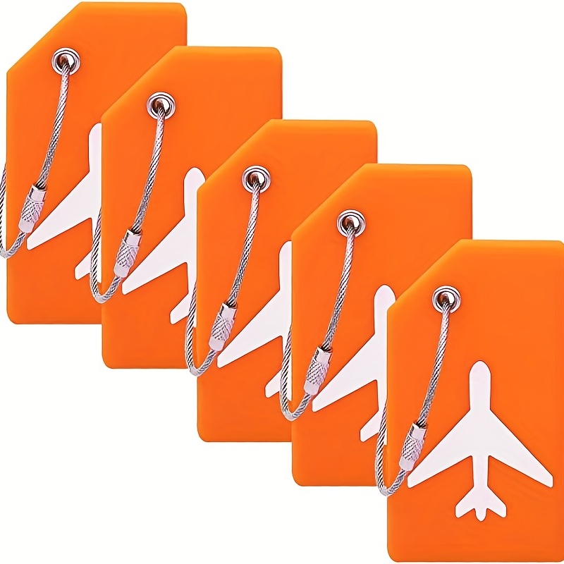 5pcs silicone luggage tag with name card perfect for quickly finding luggage details 1