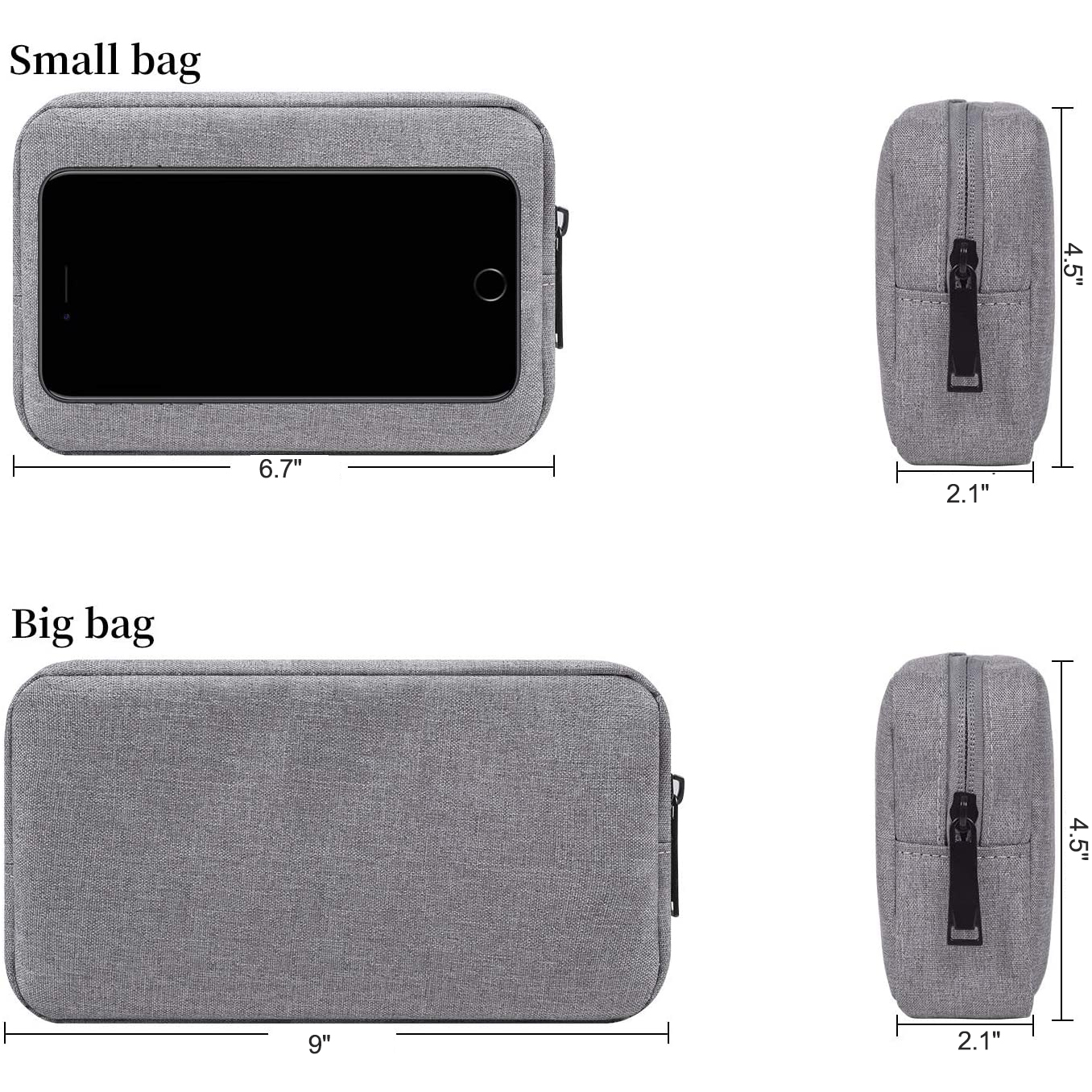 canvas storage bag cable cord organizer travel bag small electronics sd card power bank storage bag details 1