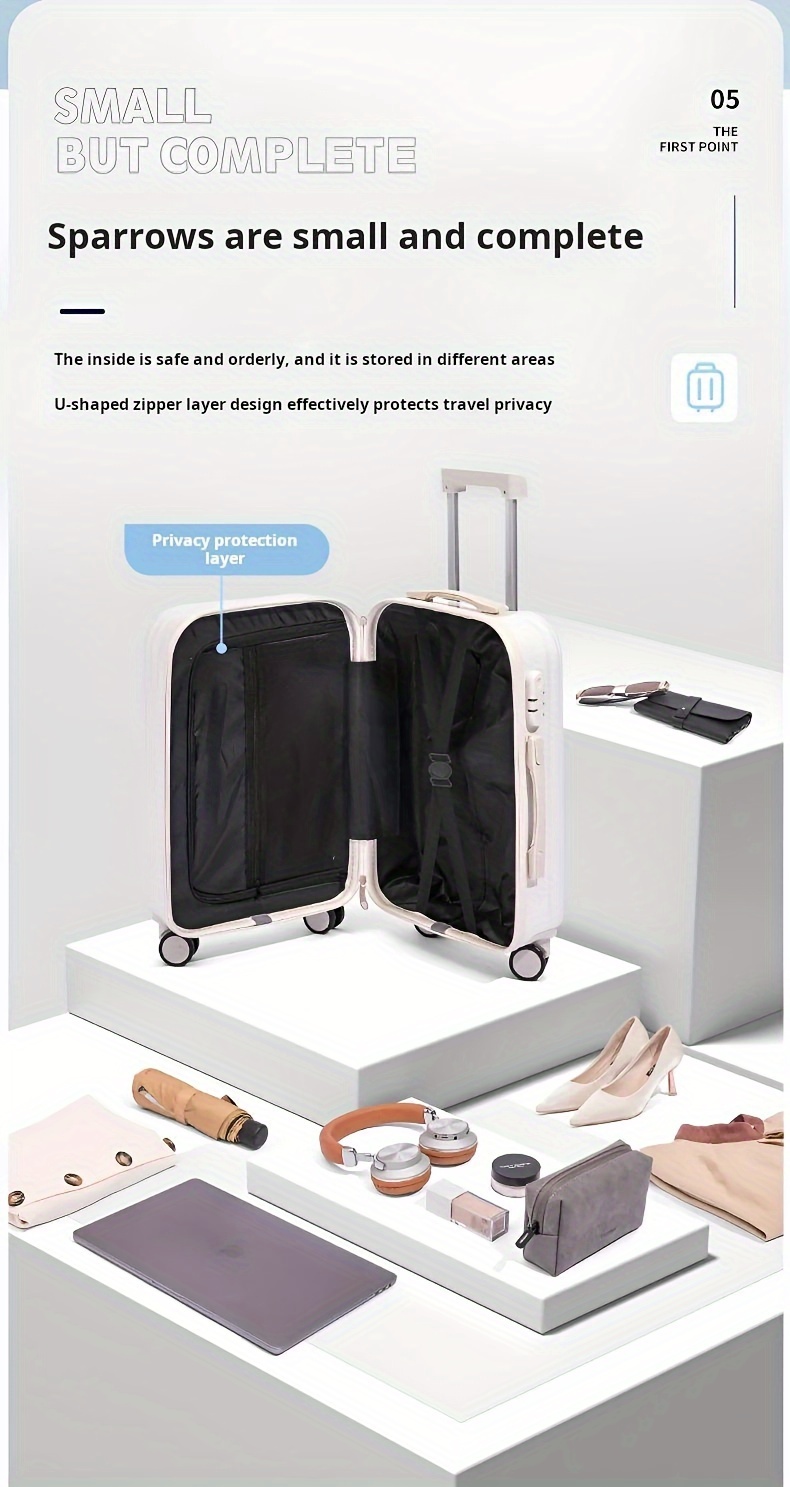 minimalist solid color travel luggage case lightweight hardside trolley case portable versatile suitcase details 2