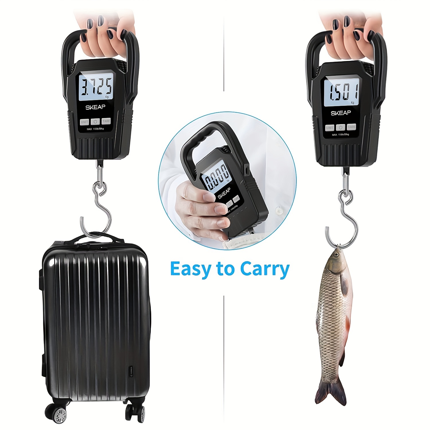 luggage scale, luggage scale upgrade large handle lcd display perfect for fishing travel luggage weighting details 3