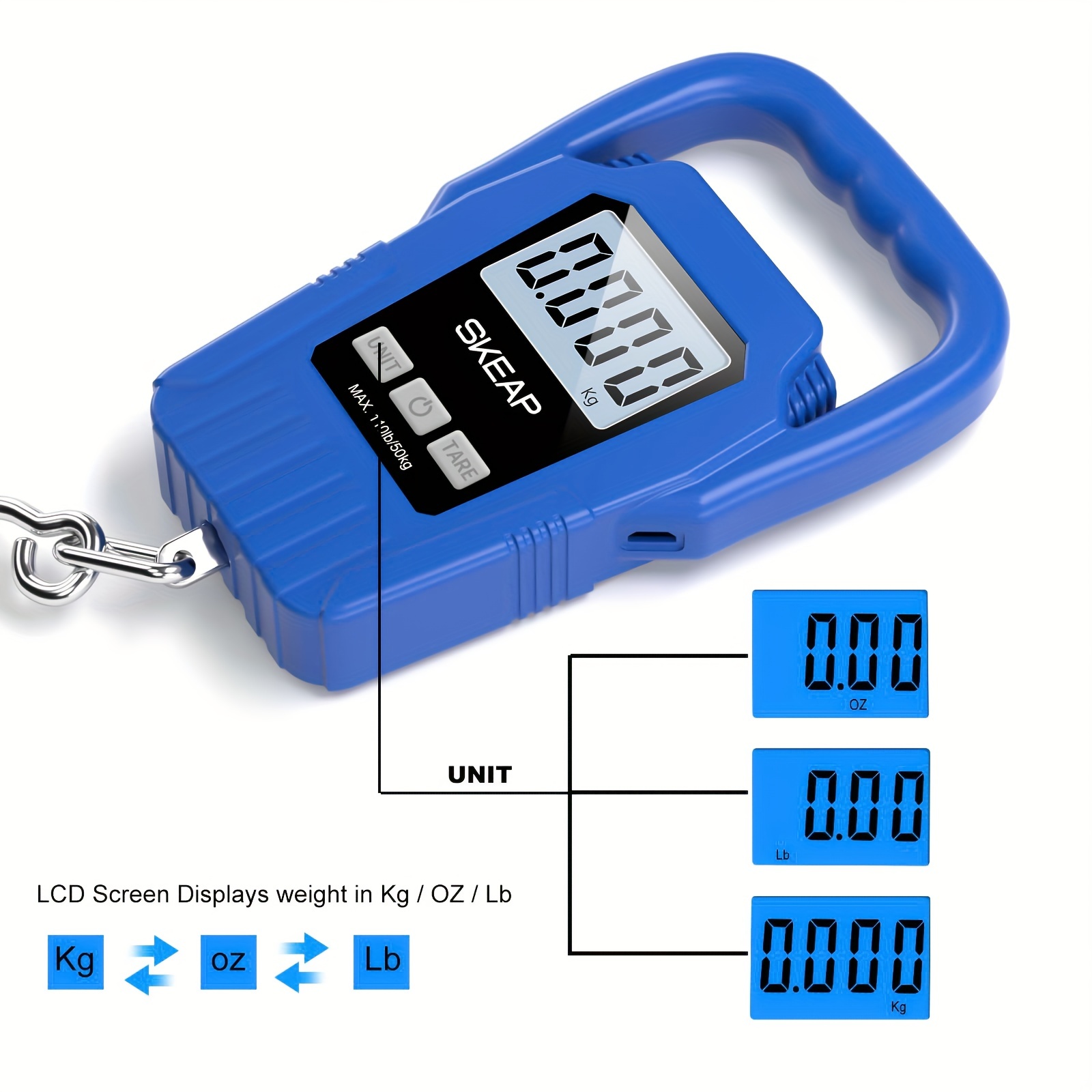 luggage scale, luggage scale upgrade large handle lcd display perfect for fishing travel luggage weighting details 5