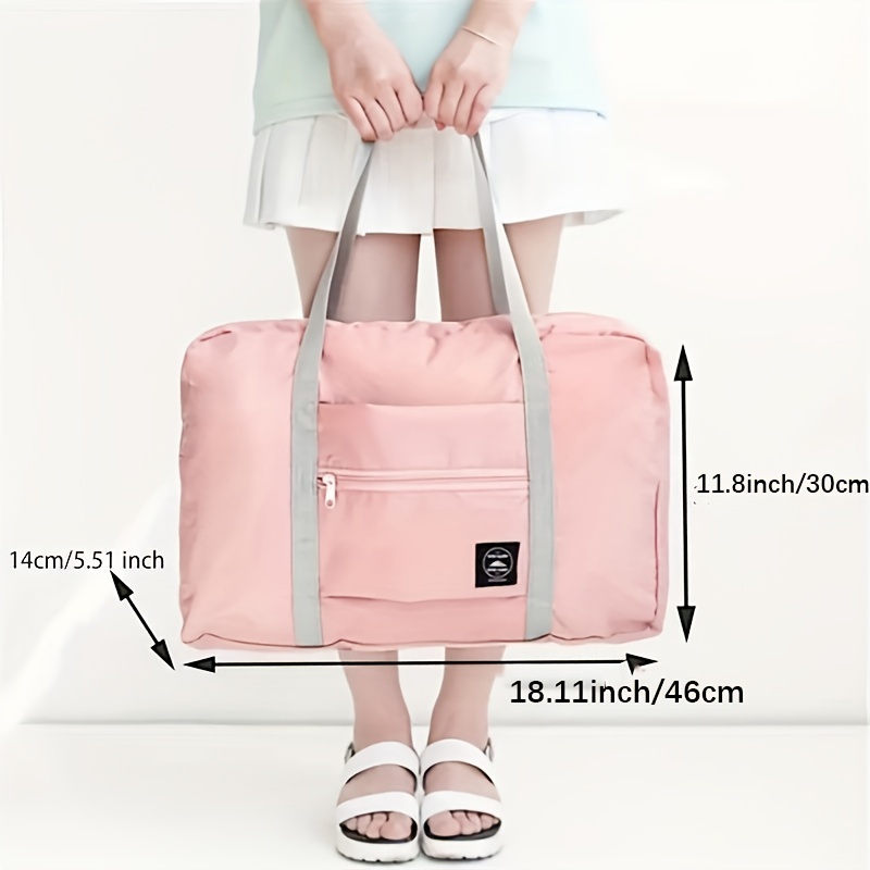 foldable large capacity travel storage bag lightweight multi duffel handbag with zipper details 4