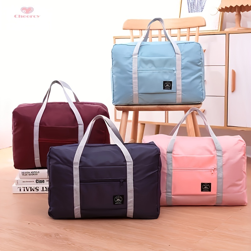 foldable large capacity travel storage bag lightweight multi duffel handbag with zipper details 7