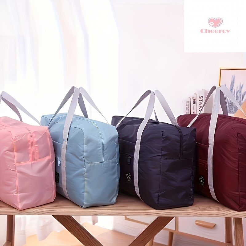 foldable large capacity travel storage bag lightweight multi duffel handbag with zipper details 8