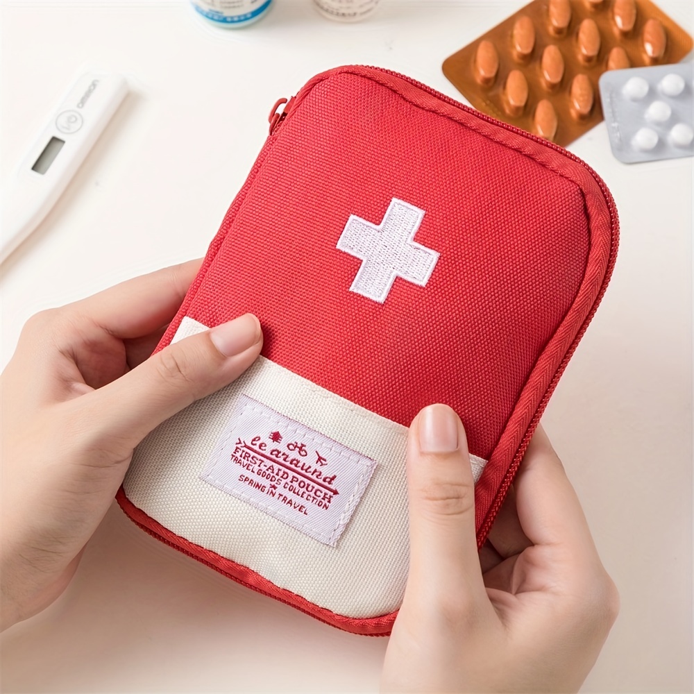 1pc embroidered detail medicine storage bag portable storage bag for outdoor mini zipper storage pouch details 5